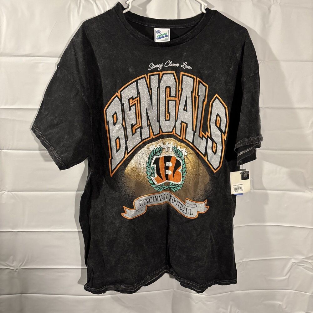 Stoney Clover Lane By 47 Cincinnati Bengals Tshirt Vintage Tubular Black Men XL